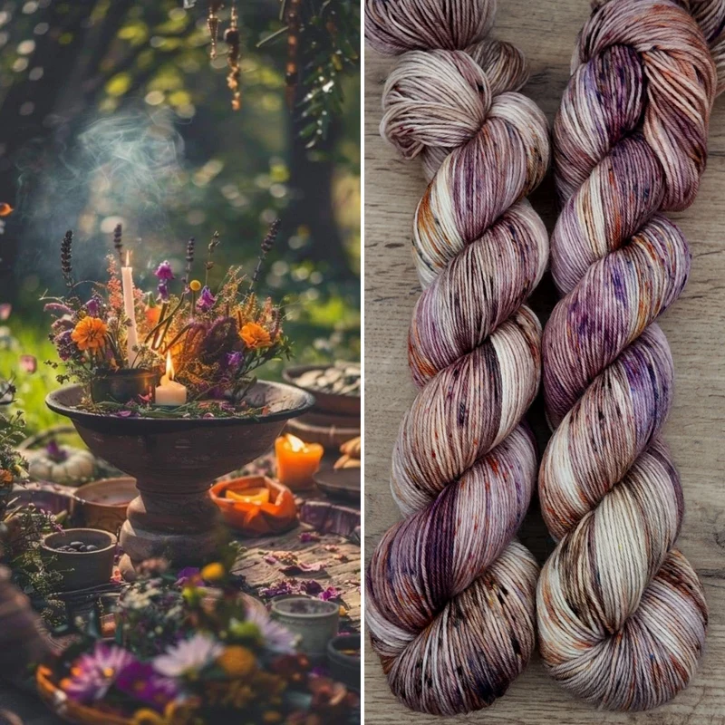 Écheveaux de laine teints à la main • Ostara