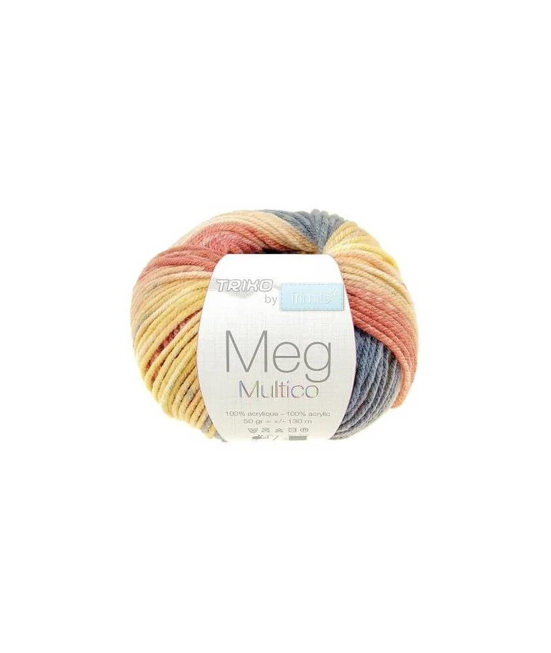Fil à tricoter Meg Multico – Doux & Résistant – 50g - 130 m