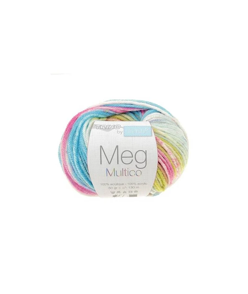 Fil à tricoter Meg Multico – Doux & Résistant – 50g - 130 m