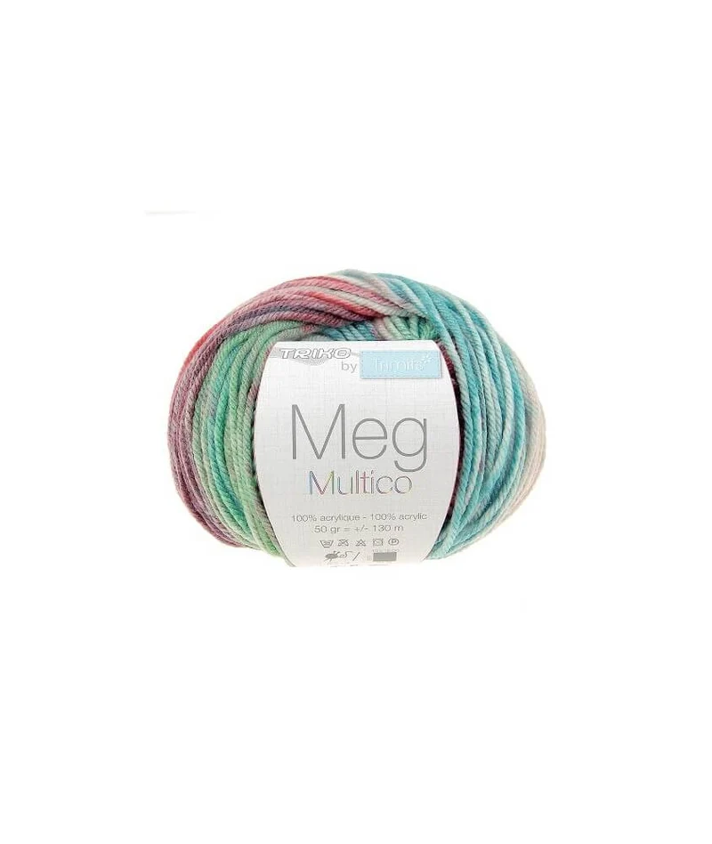 Fil à tricoter Meg Multico – Doux & Résistant – 50g - 130 m
