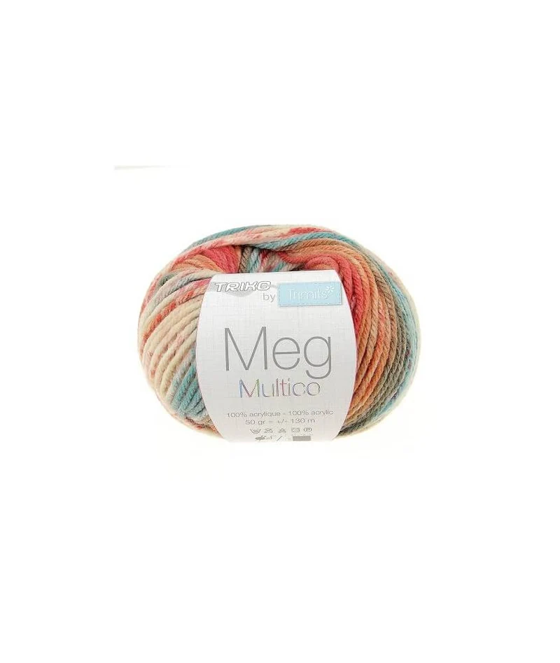 Fil à tricoter Meg Multico – Doux & Résistant – 50g - 130 m