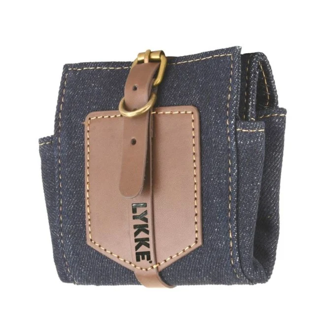 lykke étui en cuir vegan taylor denim 9 cm