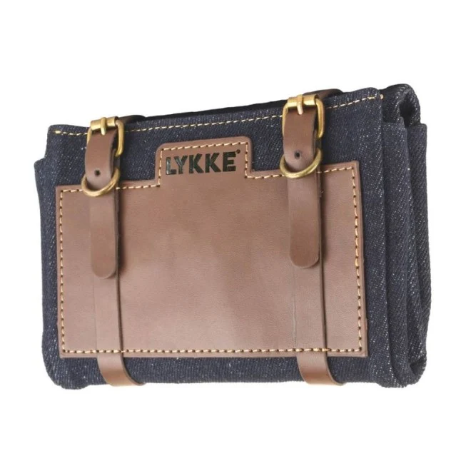 lykke étui en cuir vegan taylor denim 12 cm