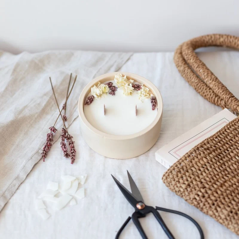 Kit DIY bougie fleurie