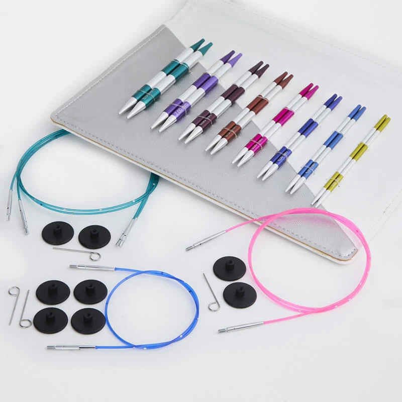 KnitPro ENSEMBLE DE 8 AIGUILLES CIRCULAIRES INTERCHANGEABLES "SMARTSTIX DELUXE" 15 cm