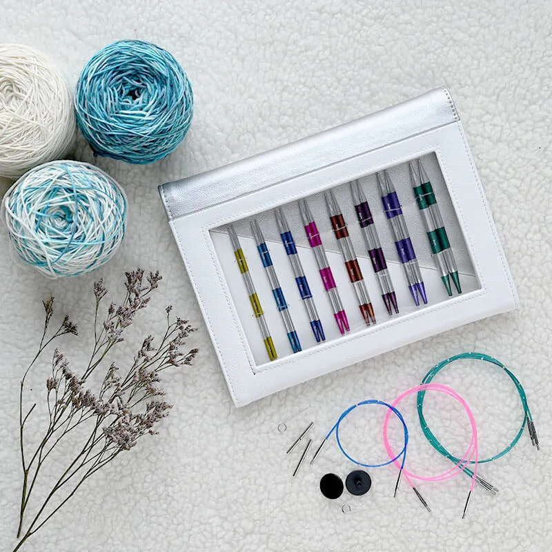 KnitPro ENSEMBLE DE 8 AIGUILLES CIRCULAIRES INTERCHANGEABLES "SMARTSTIX DELUXE" 15 cm