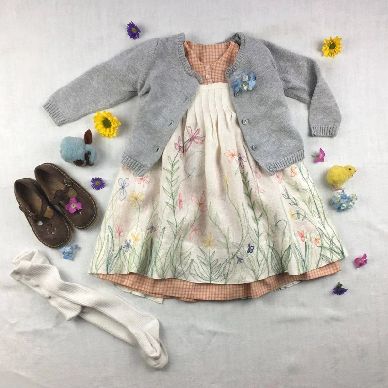 PATRON DE COUTURE PDF | 213 Robe et tablier prairie pour enfant | Folkwear
