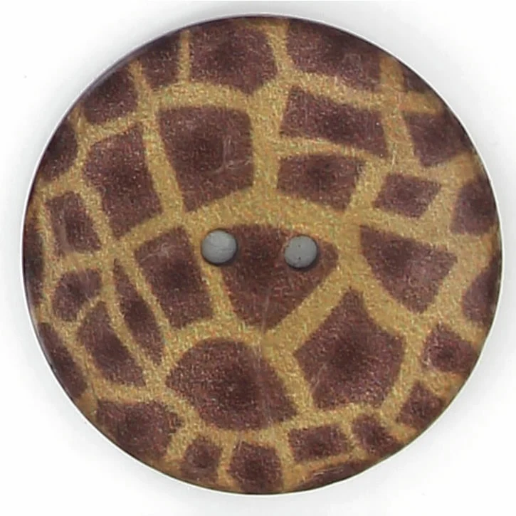 Boutons en Coquille de Coco – Motif Girafe – 22 mm / 30 mm / 40 mm
