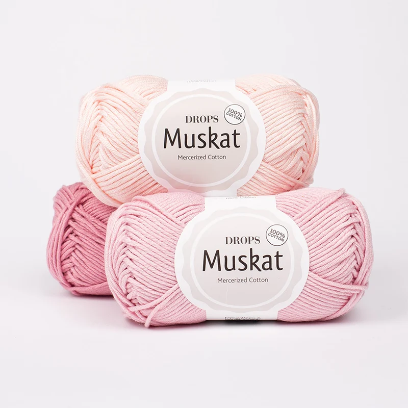 Fil Drops Muskat 100% Coton – Fil à tricoter et crochet doux et résistant – Qualité premium