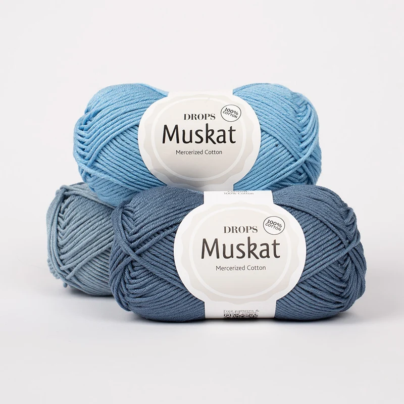 Fil Drops Muskat 100% Coton – Fil à tricoter et crochet doux et résistant – Qualité premium