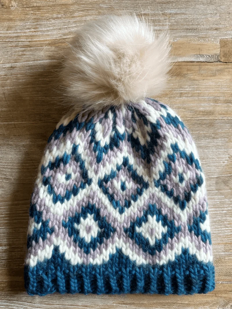 Trois Fois Passera Hat - knitting pattern and knitting kits