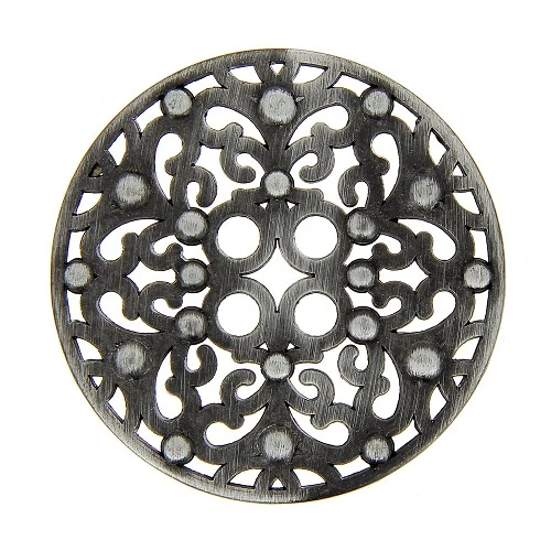 Boutons 4 trous métal plat ajouré 50 mm 30 mm