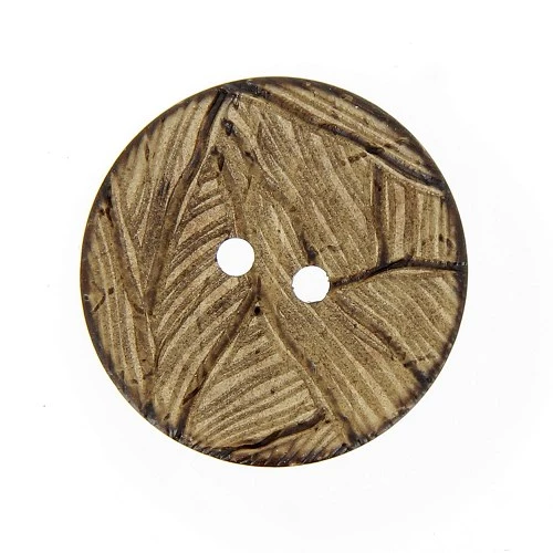 Boutons 2 trous en Noix de Coco grave laser strie 22 mm 30 mm