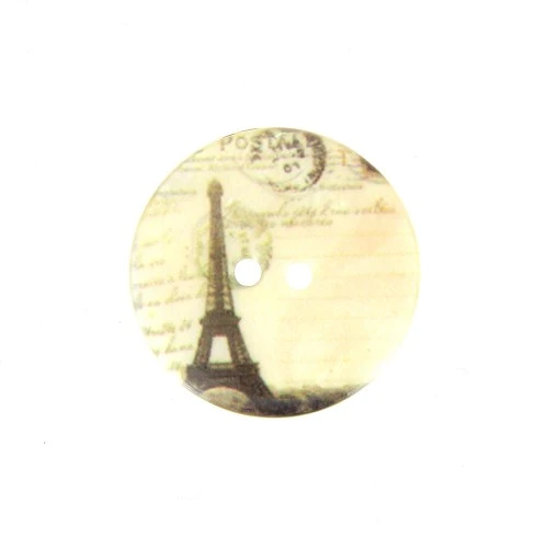 Boutons 27 mm : 2 Trous, Nacré, Paris