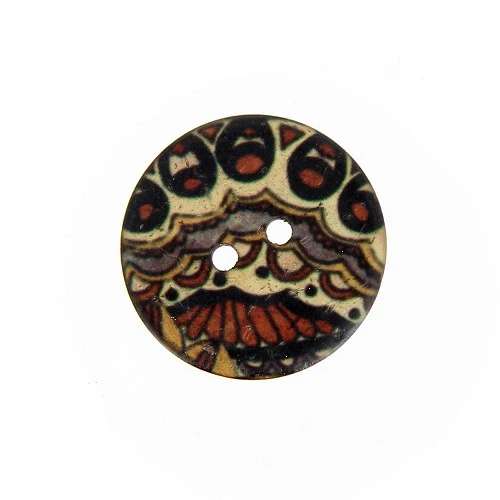 Boutons 22 mm en Noix de Coco, style vintage, papillon