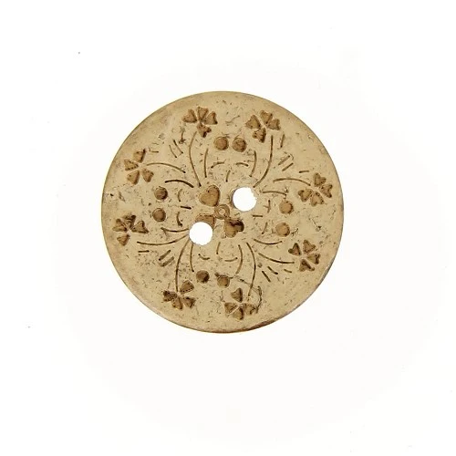 Boutons 22 mm en Noix de Coco, style vintage, Gravure laser