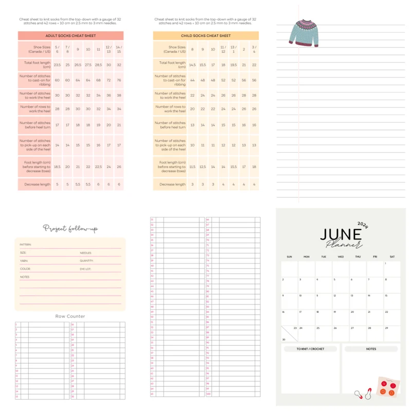 Notebook for Knitters by Biscotte Yarns - with pen
