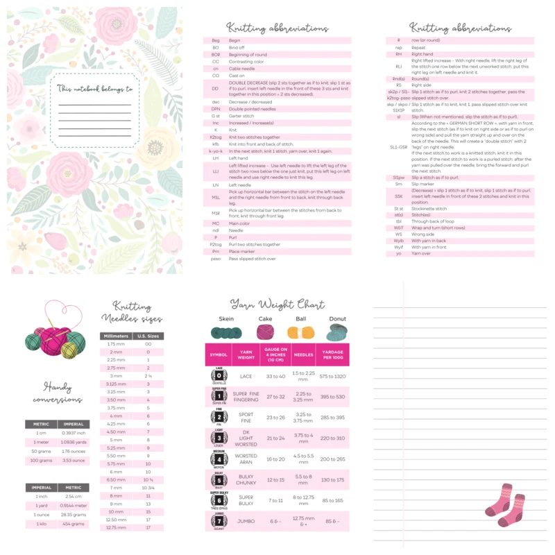 Notebook for Knitters by Biscotte Yarns - with pen