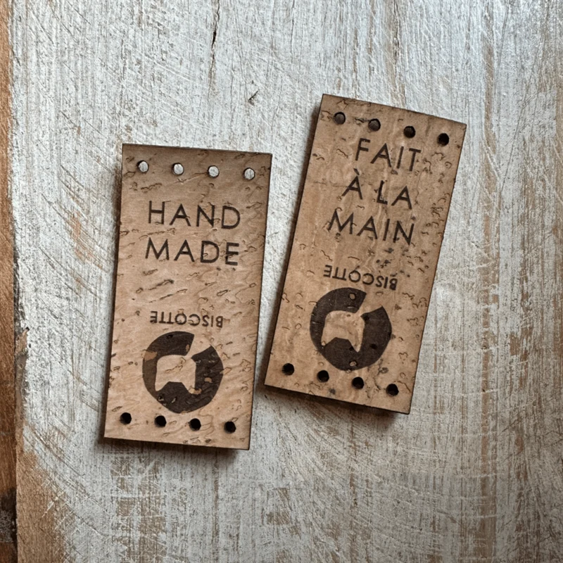 Sew-on Cork labels - Biscotte