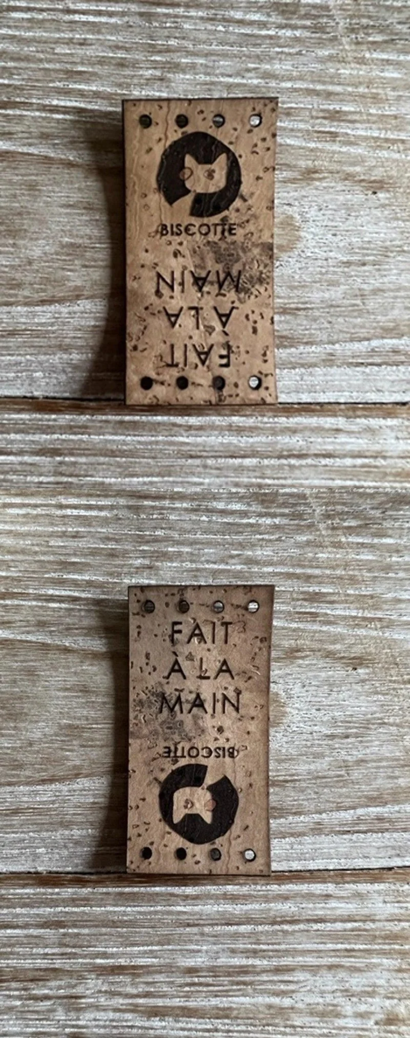 Sew-on Cork labels - Biscotte