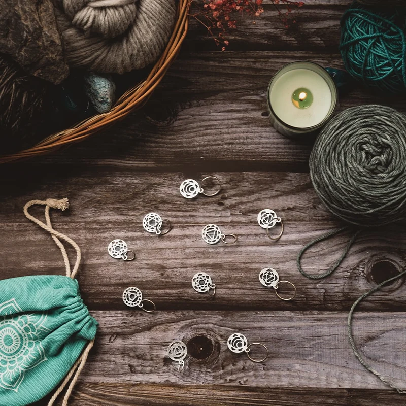 knit pro sterling conscient silver marqueurs plaqués chakra