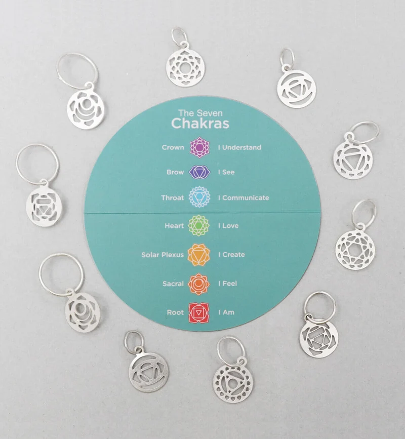 knit pro sterling conscient silver marqueurs plaqués chakra