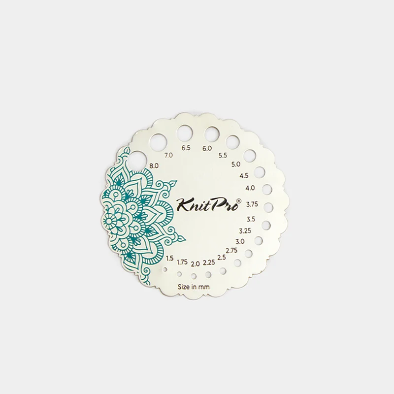 knit pro sterling conscient silver jauge à aiguille plaquée