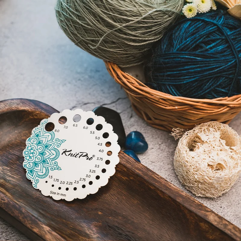 knit pro sterling conscient silver jauge à aiguille plaquée