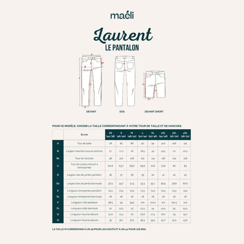 PATRON DE COUTURE PDF | Pantalon & Short Homme Laurent | Maéli Paris | FRANÇAIS SEULEMENT