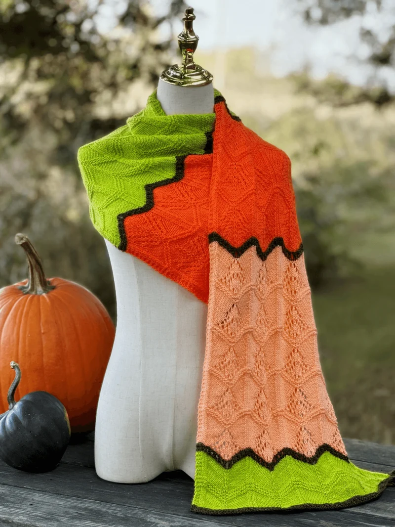 Fall Chevron Shawl - KNITTING KIT