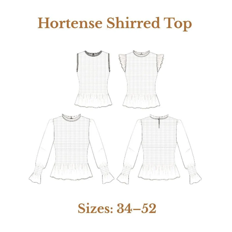 PATRON DE COUTURE PDF | Haut froncé Hortense | Maéli Paris | FRANÇAIS SEULEMENT