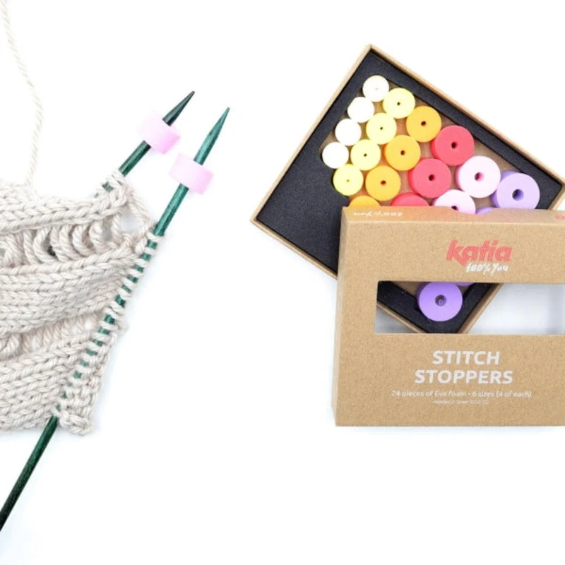 KATIA 24 KNITTING NEEDLE STOPPERS
