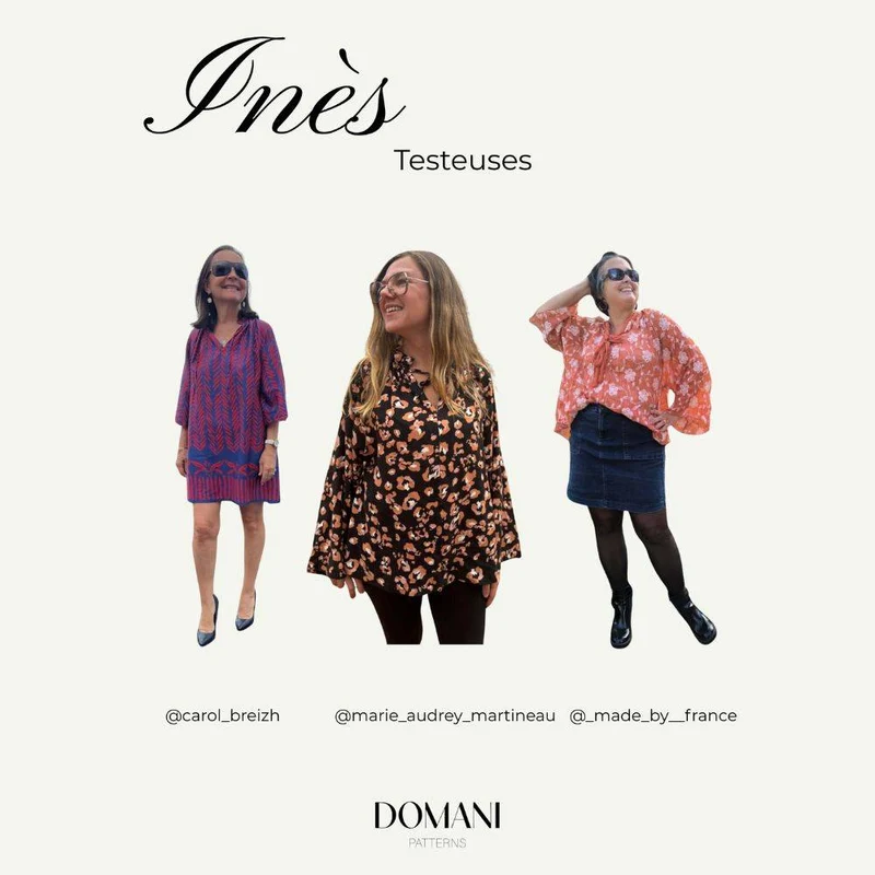 PATRON DE COUTURE PDF | Blouse & robe Inès | Domani Patterns | FRANÇAIS SEULEMENT