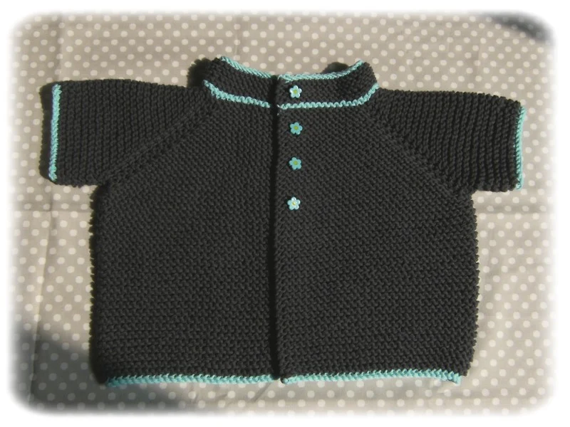 Gilet Bébé au Point Mousse (1 an) - Patron PDF