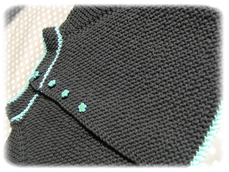 Gilet Bébé au Point Mousse (1 an) - Patron PDF