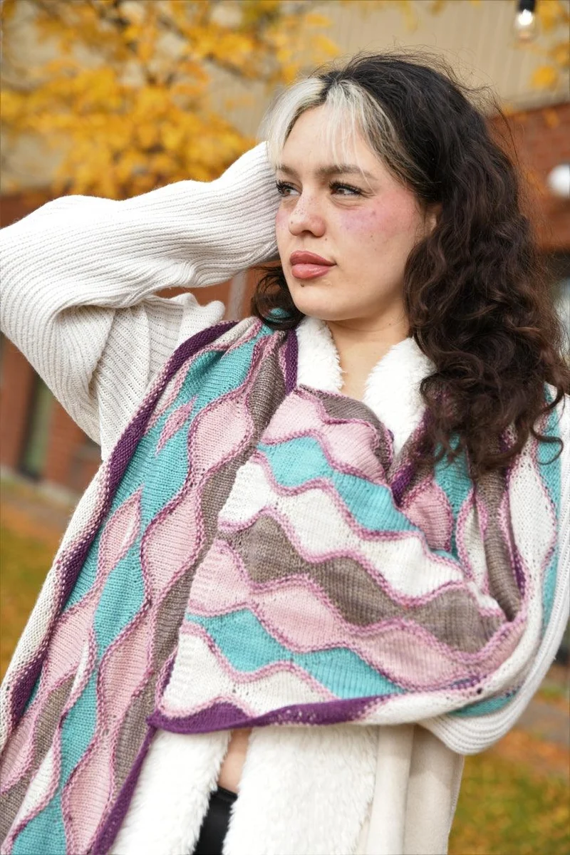 Garland of Stitches Wrap - KNITTING PATTERN