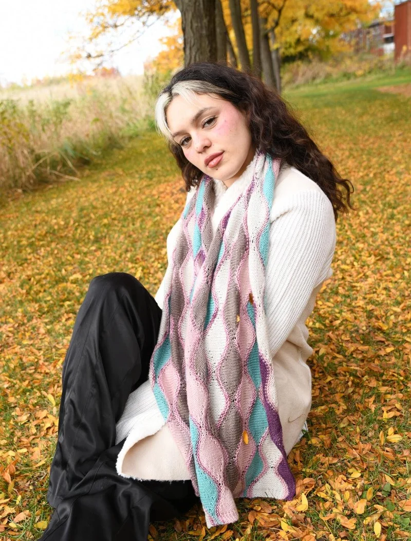 Garland of Stitches Wrap - KNITTING PATTERN