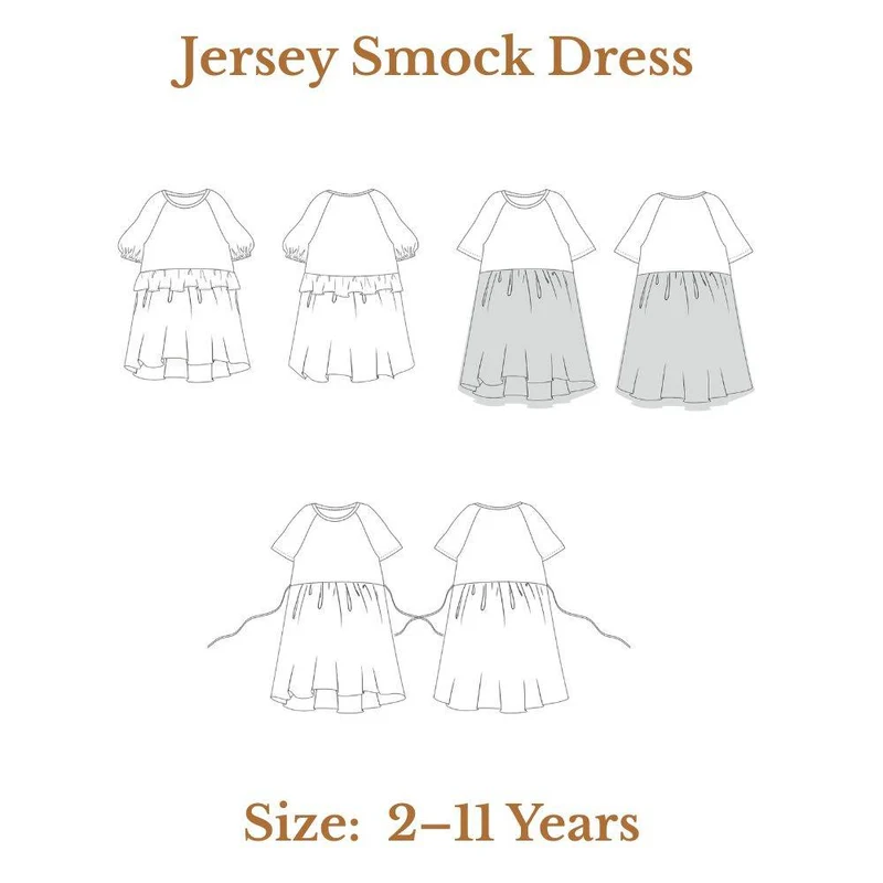 PDF PATRON DE COUTURE | Robe Smock en Jersey | Pattern Paper Scissors