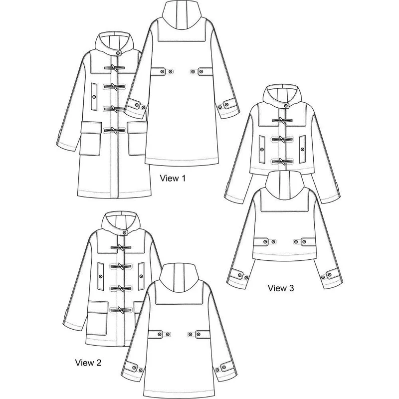 PATRON DE COUTURE PDF | Manteau Duffel Vents | Pauline Alice | TRILINGUE (FR/EN/ES) | UNISEXE