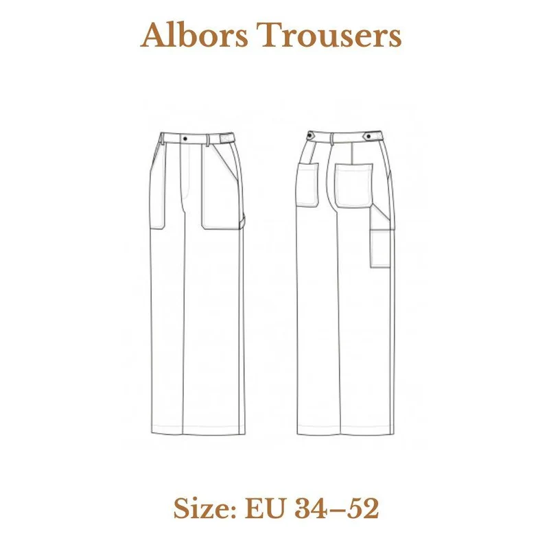 Patron de couture PDF | Pantalon Albors | Pauline Alice | TRILINGUE (EN/FR/ES)
