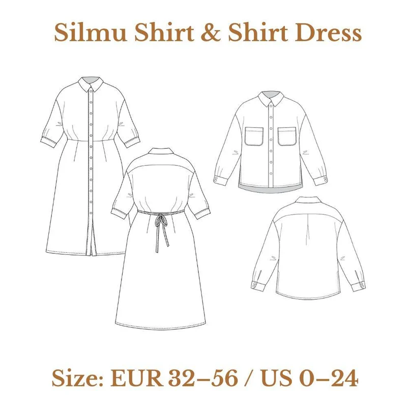 PATRON DE COUTURE PDF | Chemise et robe-chemise Silmu | Named Clothing