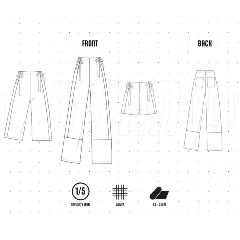 PATRON DE COUTURE PDF | Pantalon PT003 | The Form Edit | BILINGUE (FR/EN)