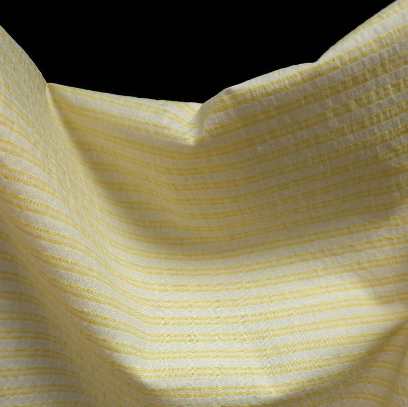 Coton tissé teint à rayures | Jaune et Écru | Katia Fabrics