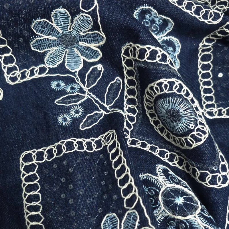 Denim Tencel Brodé | Bleu
