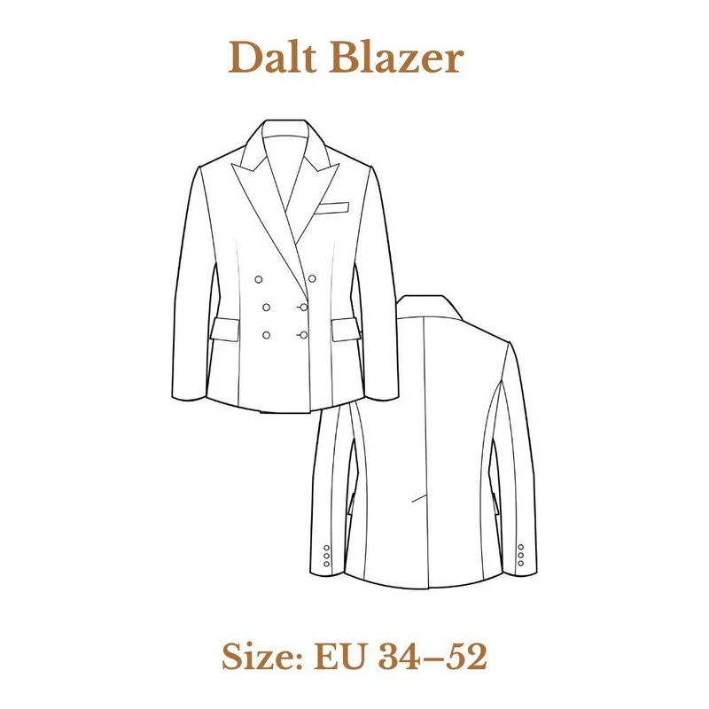 PATRON DE COUTURE PDF | Blazer Dalt | Pauline Alice | TRILINGUE (FR/EN/ES)