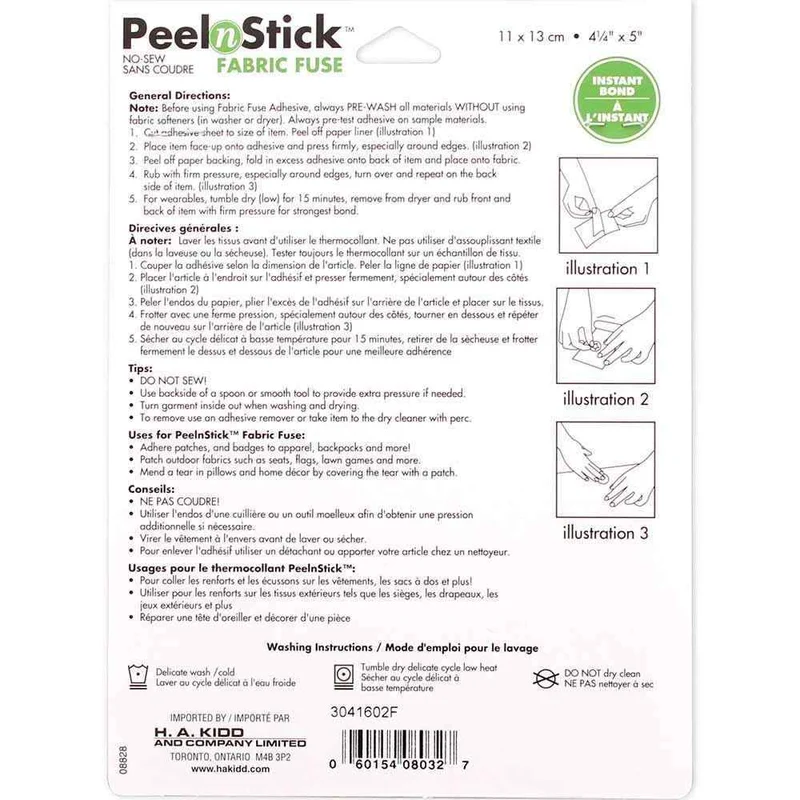 HeatnBond | Feuilles adhésives pour tissu Peel 'n Stick | Sans couture | 4 feuilles