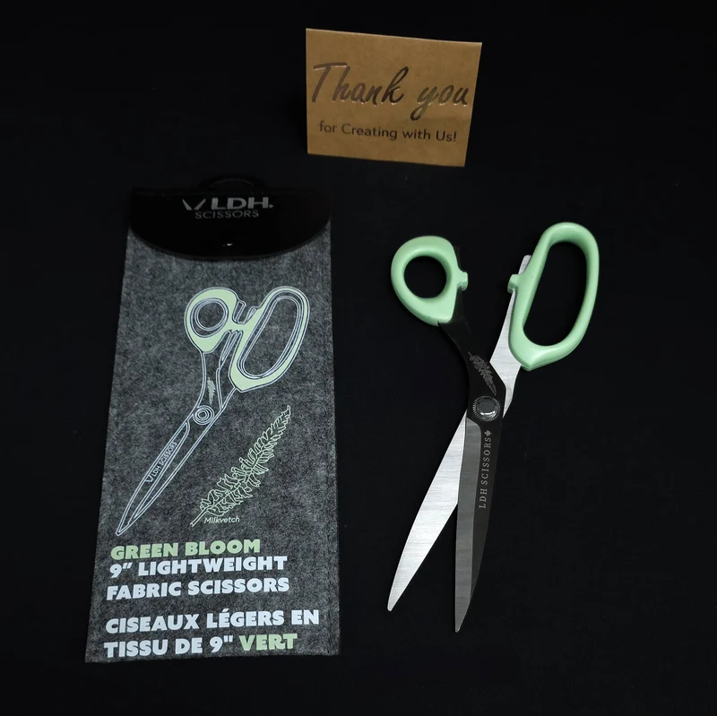 LDH Scissors | Ciseaux Green Bloom légers pour tissu | 8", 9" et 10"