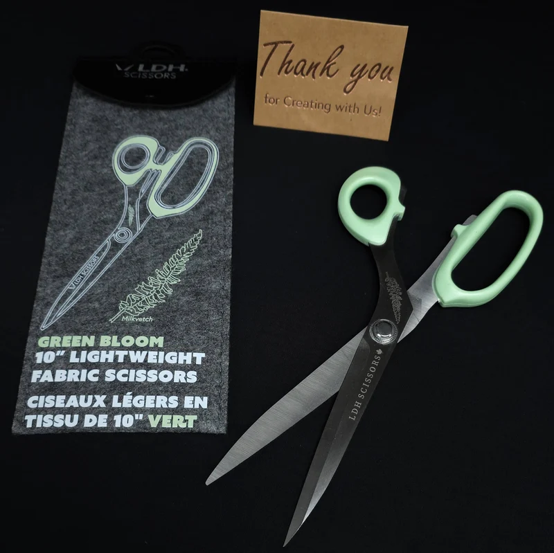 LDH Scissors | Ciseaux Green Bloom légers pour tissu | 8", 9" et 10"