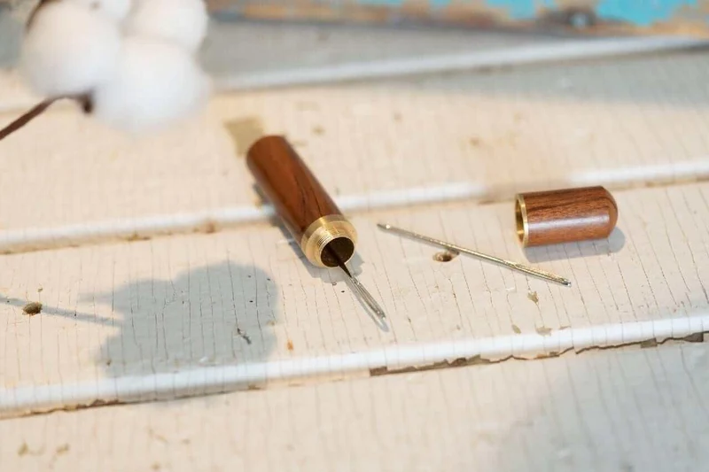 Wooden Tapestry Needle Case