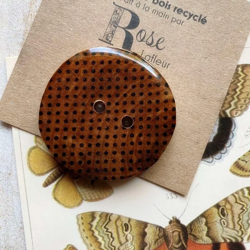 Wood button - Rose Lafleur